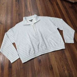 Natural Reflections Space Dye Waffle Knit Half Zip Pullover Pockets Size  Large